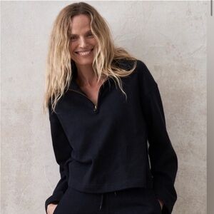Buck Mason - Navy half zip sweatshirt